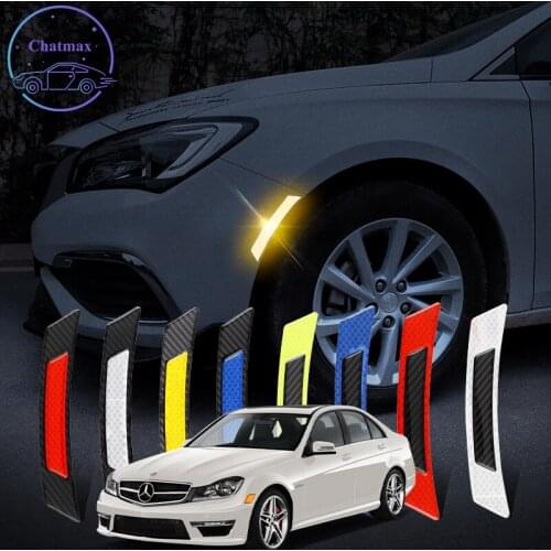 Car Anti-wear Strip Universal for Mercedes Benz Series Auto Doors Carbon Fiber Reflective Stickers Wheel EyeBrow Luminous Trim