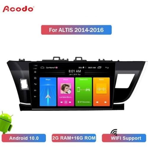 ACODO 2+16G Android 10.0 Car Radio Multimedia Player For Toyota Corolla 2014-2016 Navigation GPS 2 din