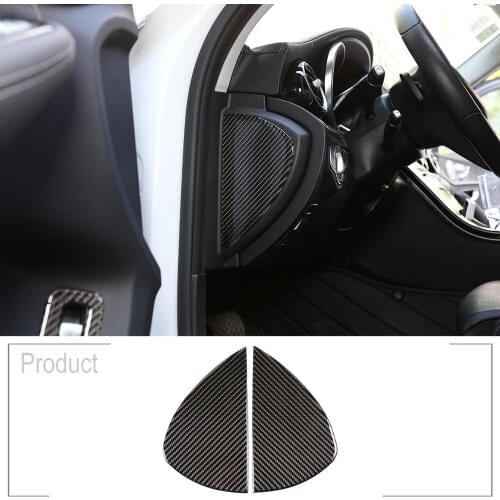 Soft Carbon Fiber Side Decoration Cover 3D Interior Sticker Accessories For Mercedes Benz C Class W205 C180 2016-2019
