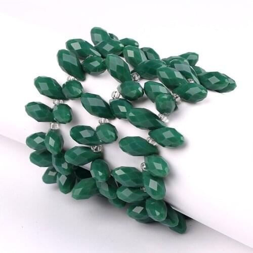 50pcs/lot Wholesale Crystal Beads 6x12mm Variety Color Cross Hole Water Droplet Glass Crystal Beads Fashion Jewelry Making DIY