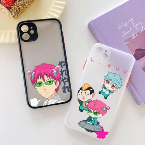 Japanese anime the disastrous life of saiki k Phone Case for iPhone 7 8 Plus X XR XS 11 12 pro MAX Translucent Matte Shockproof