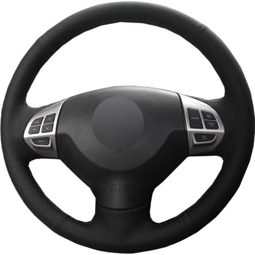 DIY Hand Sewing Car Steering Wheel Cover Wrap Suede Cow Leather For Mitsubishi Lancer 2007-2017 Outlander ASX Colt Pajero Sport