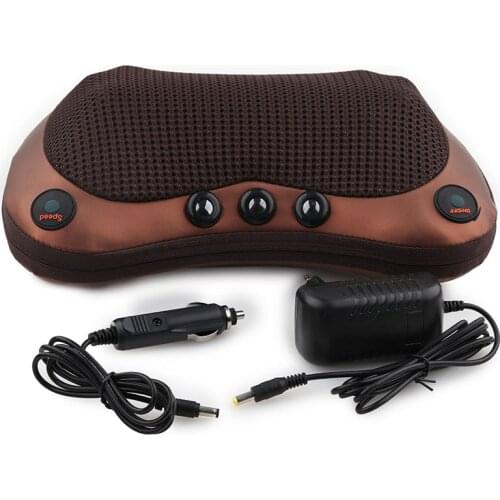 Head Neck Massager Car Home Cervical Shiatsu Massage Neck Back Waist Body Electric Multifunctional Massage Pillow Cushion