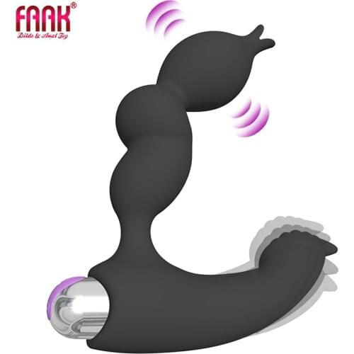 FAAK vibrating anal beads male prostate massage masturbator butt plug powerful g-spot vibrator vagina stimulate adults sex toys