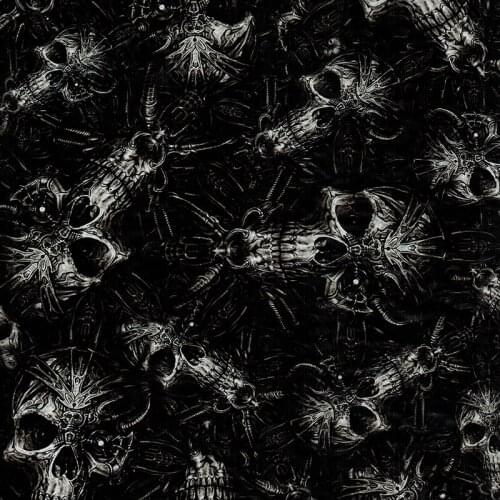 TSKW890-1 0.5M*20M Black Skull Pattern Hydrographic Film Width Water Transfer Printing Films