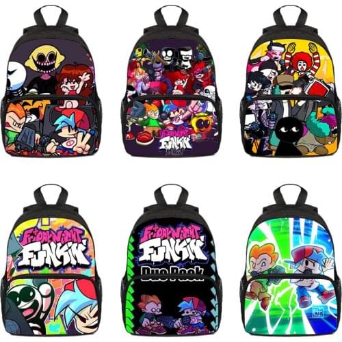 Hot Game 3D Friday Night Funkin Backpacks Boy Girls 12/16 Inch SchoolBag Children Bookbag Unisex Cartoon Funny Travelbag Mochila