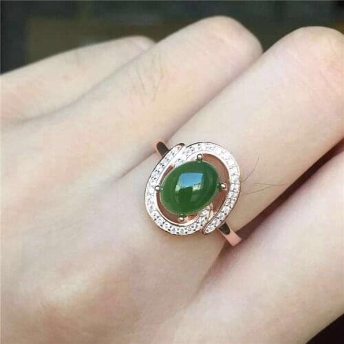 KJJEAXCMY fine jewelry 925 Pure silver inlay natural jasper female style ring jewelry gemstone simple plant leaf style curve