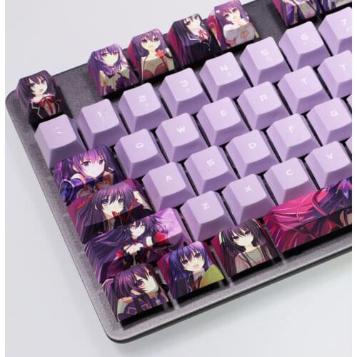 Anime Date A Live Yatogami Tohka Keycap DIY 108-key PBT Sublimation Cherry Highly Mechanical Keyboard Keycap Cherry MX Switch/61