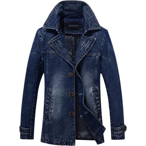 Autumn Spring Casual Mens Jean Jacket Coat 4XL European Mans Coat Denim Outwear XXXXL Overcoat Streetwear Fashion Clothing B128