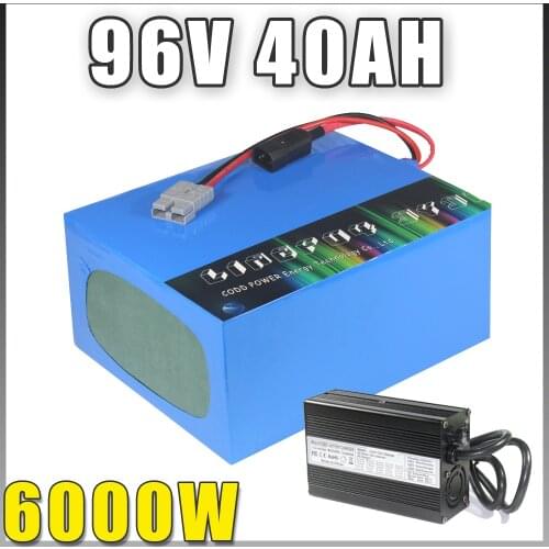 96V 40AH 60AH Electric bicycle motorcycle scooter Lithium Battery Pack with 96V 4000W 6000W BMS 5A Charger