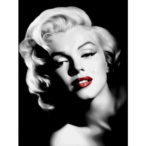 Marilyn Monroe Diamond Painting Sexy Lady Square Diamond Embroidery Mosaic Rhinestone Black White Cross Stitch Kit Home Decor