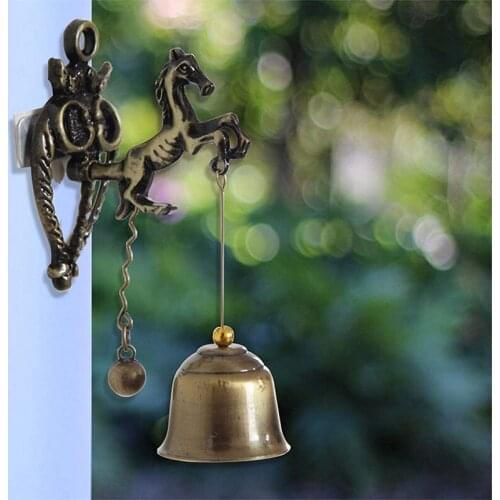 Retro Animal Metal Doorbell Home Church Statue Wall Hanging Wind Chime Decorative Crafts Pendant