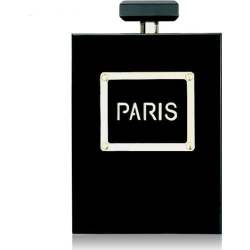 Fashion Luxury Silver Acrylic Perfume Bottle Women Clutches Purse Crossbody Shoulder Case Laides Paris Letter Box Evening Bag