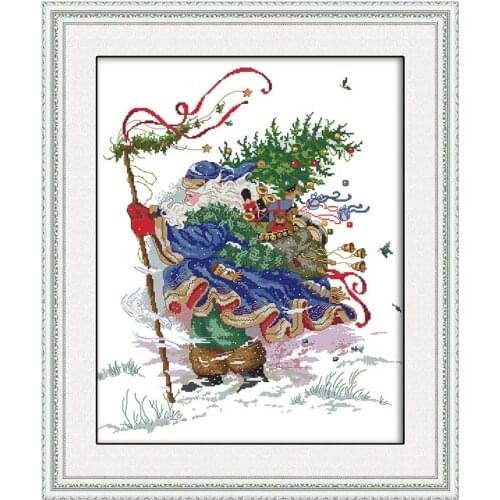 11/14/18/16/22/25/28ct Christmas Santa Claus counted printed on the canvas kits Cross Stitch embroidery needlework Sets handmad