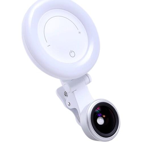 New xiaomi Wicue mobile beauty mirror 120 degree super wide-angle, round LED light, long battery life, three color temperatures