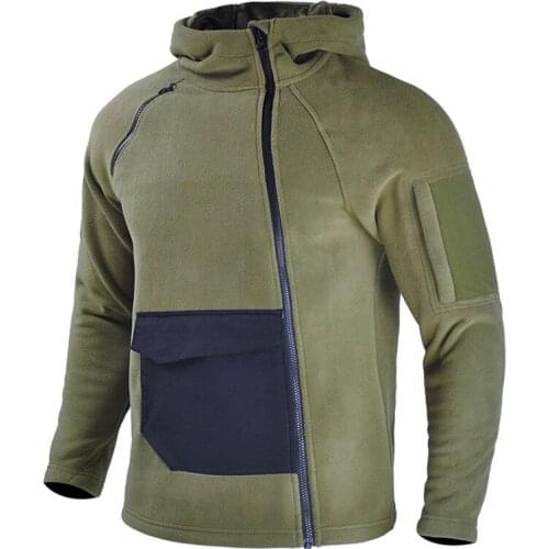 Autumn Camouflage Hooded Fleece Mens Casual Jacket Outdoor Camping Fitness Softshell Hiking Warm Breathable Thickened Loose Top