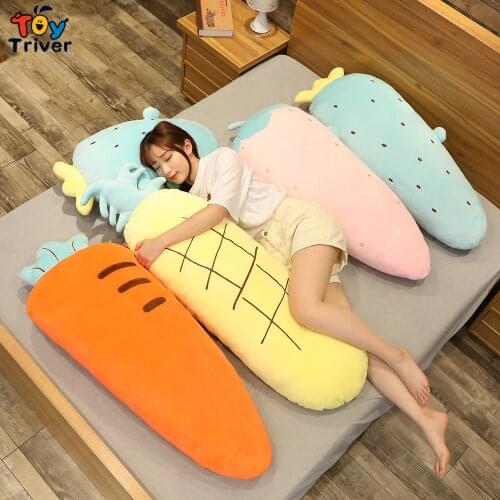 Cactus Strawberry Carrot Pineapple Plush Toy Triver Stuffed Doll Bolster Pillow Cushion Home Soa Bedroom Decor Girlfriend Gift