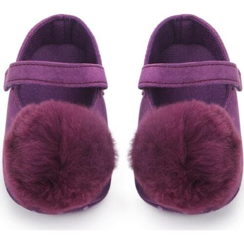 0-18M Baby Girl Casual Shoes Cotton Soft Sole Pompon Infant Shoes For Baby Girls Fashion Princess Newborn Shoes F152