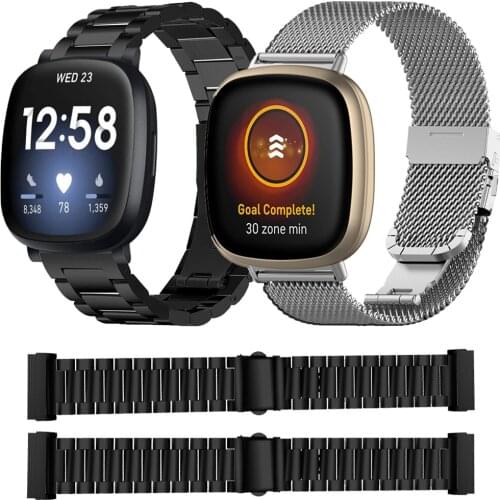 Stainless Steel Strap For Fitbit Versa 3/Sense Smart Watch Band Metal Bracelets Replaceable Straps For Fitbit Versa 3 Correa