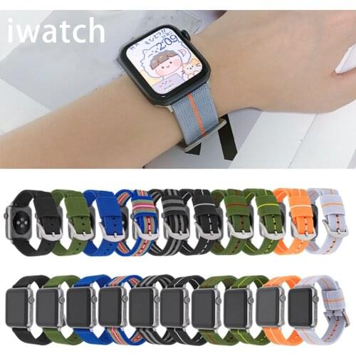 Nylon Watch Band for Apple Watch Series 5 40mm Strap for Iwatch 6 4 3 SE Band 44mm 42mm 38mm Braided Bracelet Canvas Wristband