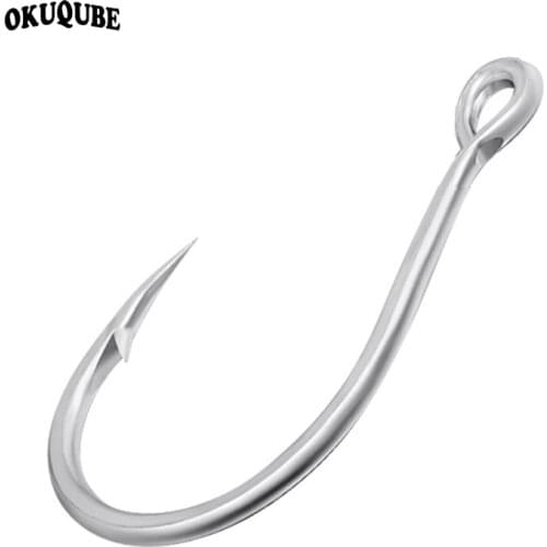 50pcs/lot Big Eye Fishing Hook High Carbon Steel Anti-rust Fishhooks Barbed Flattened Soft Worm Lure Fishing Accessories 12#-4