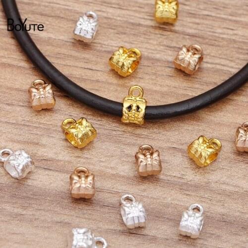 BoYuTe (100 Pieces/Lot) 10*7MM Metal Alloy Connector Beads Cross 4.5MM Rope DIY Jewelry Accessories Hand Made Materials