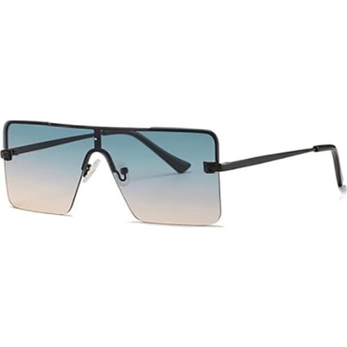 New Leopard head conjoined piece sunglasses European and American rimless sunglasses for men and women square sunglasses