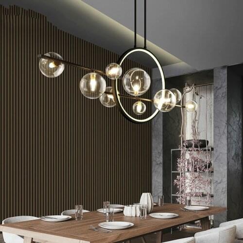 Modern LED Novelty Glass bubble Chandelier Kitchen Decor lighting Nordic Home Fixtures Dining room Island Hanging lights