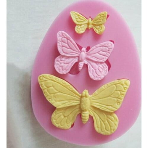 Three Butterflies Silicone Molds Chocolate Fondant Cake Silicone Molds Kitchen Baking Tools Cake Decorating Tools