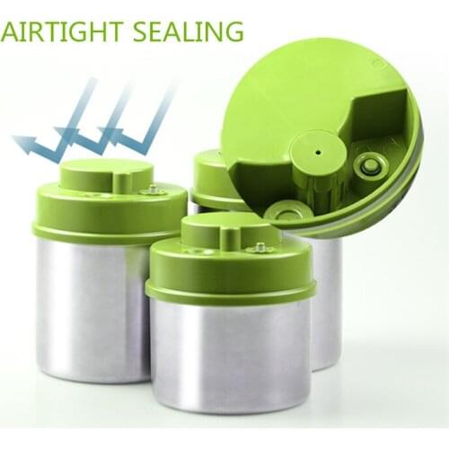 Vacuum Sealed Container Press Type Stainless Steel Vacuum Food Canister Kitchen Bottles Jars for Coffee Bean 1300 ml+1000 ml