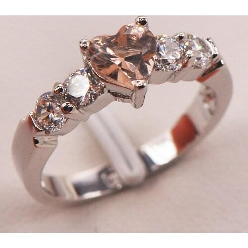 Morganite Fashion 925 Sterling Silver Woman Ring Size 5 6 7 8 9 F675 Fashion Wholesale Jewelry Free Shipping