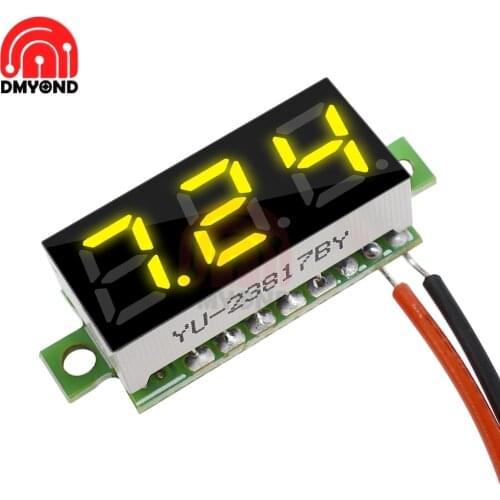 0.28 inch 0.28" DC 2.5-30V Mini LCD Digital LED Car Voltmeter Voltage Panel Meter Tester Detector Monitor Red Green Blue Yellow