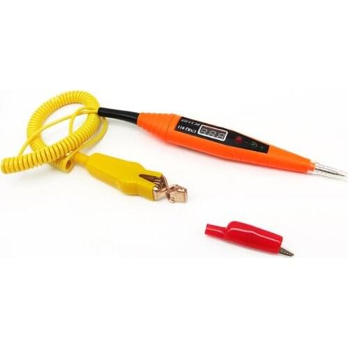 1PC DC 2.5-32V Car Digital LCD Display Spring Line Electric Voltage Tester, Pen Probe Detector Tester With LED Light