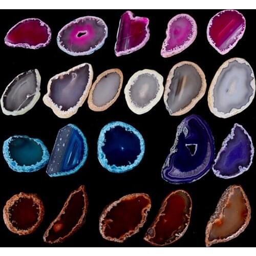 1Pc Natural Agate Brazil Healing Reiki Stone Quartz Pendant Mineral Eode Polished Irregular Crystal Slice Home Decor