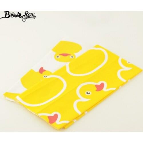 2 Pcs/lot 50cmx100cm Yellow Cute Duck Style 100% Cotton Twill Quilting Cloth Booksew Fabric Patchwork Home Textile Tecido