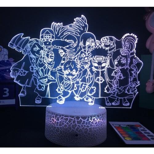 3D Japanese Anime Nightlight Akatsuki Figure Table Lamp for Bedroom Decor Kids Child Girls Light Manga Gift Dropshipping