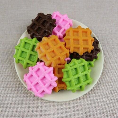 4PCS Artificial Food Realistic Waffles Artificial Cookie Food Prop Photo Prop Home Decor Accessories