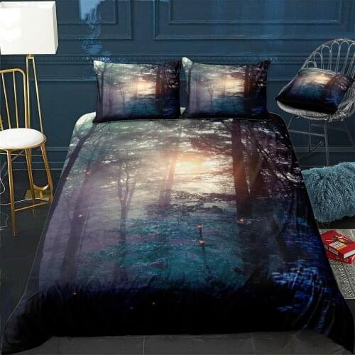 A walk in the forest Quilt Cover Pillowcase 3Piece Comforter Bedding Set With Pillow Case Single Double Duvet Cover Home Decora