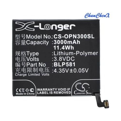 Cameron Sino 3000mAh Battery BLP581 for OPPO N3, N3 Dual SIM, N3S, N3T, N5206