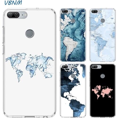World Map Lovely Design Case For Huawei Honor 30 30s Play4T 20 9X Pro 8X 10 lite 9A 8A 8C 8S 9 V30 Y5 Y6 Y7 Y9 2019 Cover