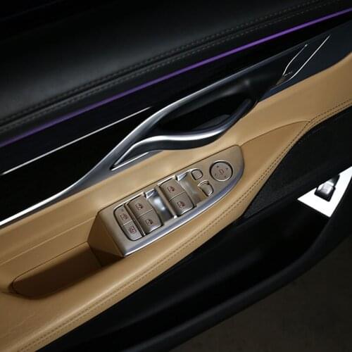 COLLBT 4Pcs/set ABS Chrome Car Window Lift Switch Button Frame Cover Trim For BMW 7 Series730li 740li 2016-2018 Accessories