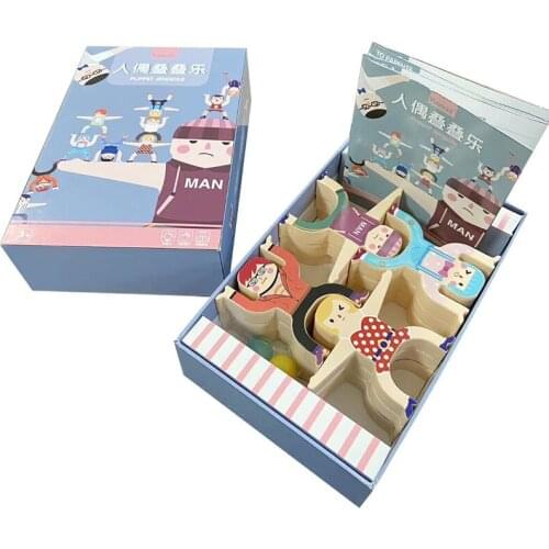 Baby Kids Creative Wooden Toy Balance Villain Building Puzzle Blocks Stacking Montessori Educational Jenga Game Children Gifts