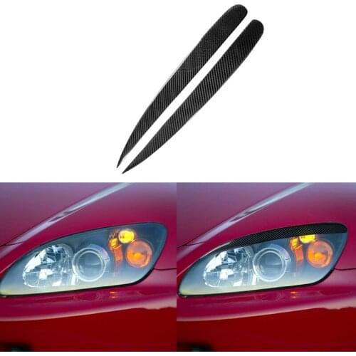 For Honda S2000 AP1 AP2 SPORT 2000-2009 Real Carbon Fiber Headlight Cover Eyebrows Eyelids Car Stickers Trim Protector