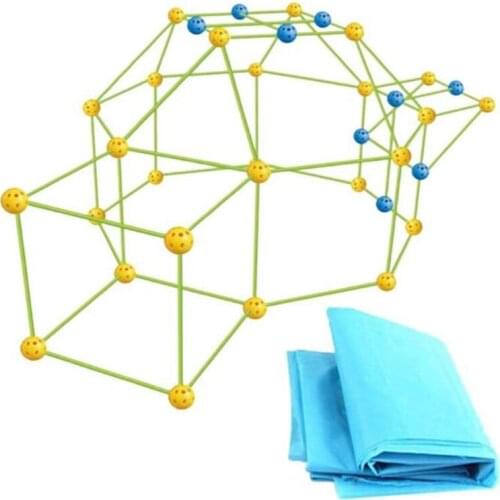 Fort Building,Kids Construction Fort Building Castles Tunnels Tents Gift for Boys Girls, DIY 3D Play House Building Toys