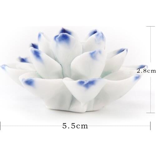 Lotus flower Shape Adeeing Ceramic Incense Burner Stick Holder Lotus Incense Burner Ash Catcher Plate with 1/3 Holes 5.5 * 2.8cm