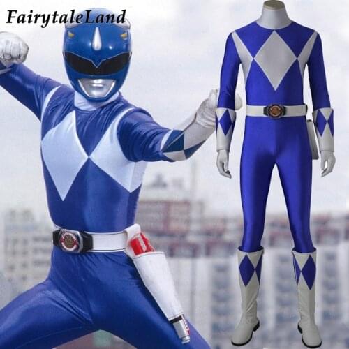 Blue Ranger Costume Cosplay Tricera Ranger Halloween Superhero Jumpsuit Fancy Uniform Boots Rangers Dan Outfit