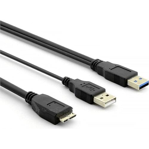 KUYIA Y USB 3.0 Cable 1FT/ 2.5FT/3FT, Up to 5 Gbps A Male to Micro B with Type A Power with Wii U External Hard Drive Toshiba