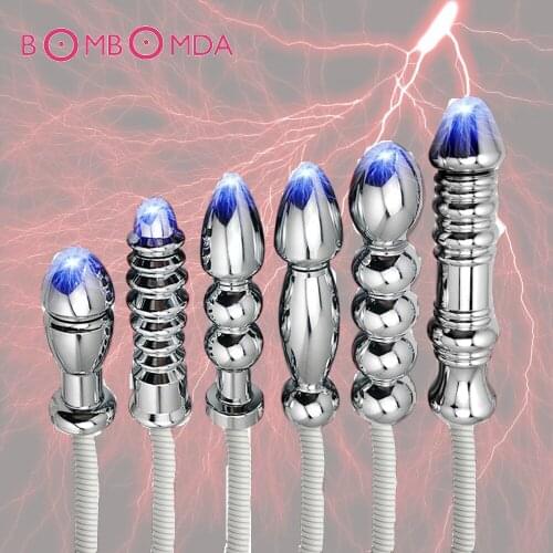 Metal Anal Sex Toys SM Male Electric Shock Anal Plug Massage Prostate Stimulate Anal Butt Flirting Game For Men Gay Masturbation