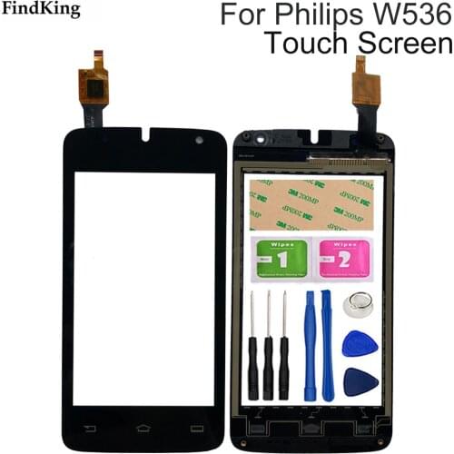 4.0'' Mobile Touch Screen For Philips W536 Touch Screen Front Glass Digitizer Panel Sensor Adhesive