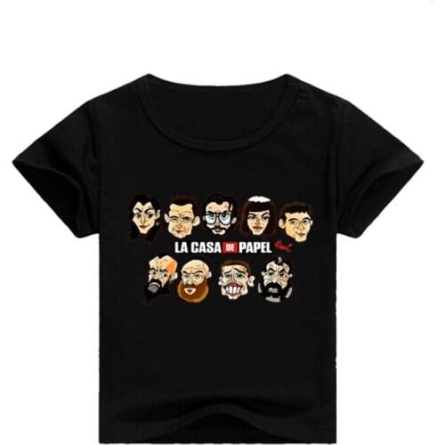 New T Shirt boy Funny Design La Casa De Papel Tshirt Money Heist Tees TV Series Tshirts Men Short Sleeve House of Paper T-Shirt